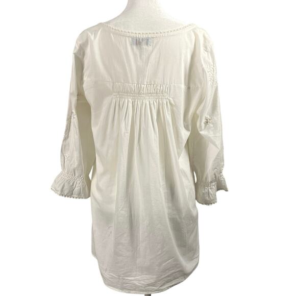 Letarte Handmade Swim Cover Up Med embroidered sequin starfish resort vacation - Picture 2 of 8